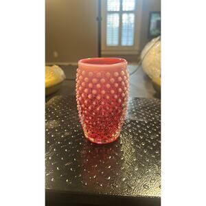 144. Fenton Cranberry Opalescent Tumbler/Vase